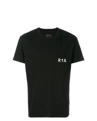 schwarzes bedrucktes T-Shirt mit einem Rundhalsausschnitt von RtA