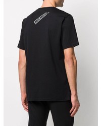 schwarzes bedrucktes T-Shirt mit einem Rundhalsausschnitt von Paul Smith