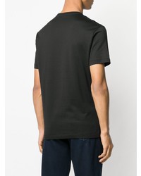 schwarzes bedrucktes T-Shirt mit einem Rundhalsausschnitt von Versace