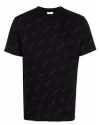 schwarzes bedrucktes T-Shirt mit einem Rundhalsausschnitt von Sandro Paris