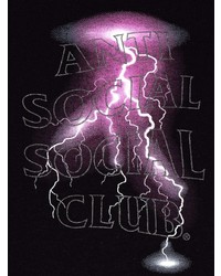 schwarzes bedrucktes T-Shirt mit einem Rundhalsausschnitt von Anti Social Social Club