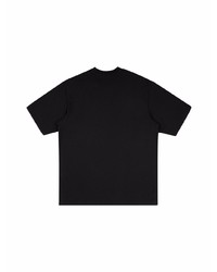 schwarzes bedrucktes T-Shirt mit einem Rundhalsausschnitt von Supreme