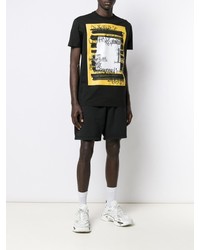 schwarzes bedrucktes T-Shirt mit einem Rundhalsausschnitt von DSQUARED2