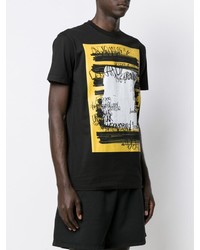 schwarzes bedrucktes T-Shirt mit einem Rundhalsausschnitt von DSQUARED2