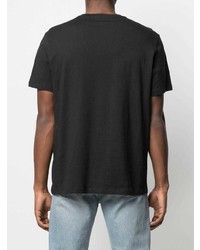 schwarzes bedrucktes T-Shirt mit einem Rundhalsausschnitt von Levi's