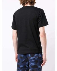 schwarzes bedrucktes T-Shirt mit einem Rundhalsausschnitt von BAPE BLACK *A BATHING APE®