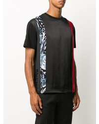 schwarzes bedrucktes T-Shirt mit einem Rundhalsausschnitt von Koché