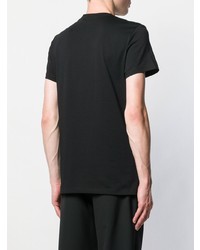 schwarzes bedrucktes T-Shirt mit einem Rundhalsausschnitt von Balmain