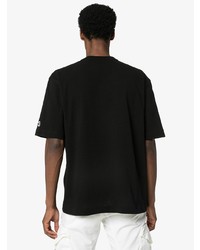 schwarzes bedrucktes T-Shirt mit einem Rundhalsausschnitt von Y-3