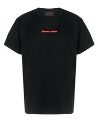 schwarzes bedrucktes T-Shirt mit einem Rundhalsausschnitt von Simone Rocha
