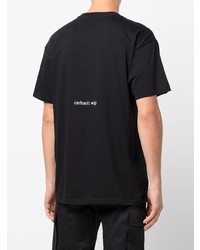 schwarzes bedrucktes T-Shirt mit einem Rundhalsausschnitt von Carhartt WIP