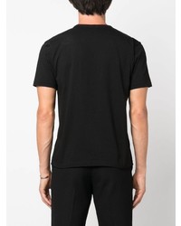 schwarzes bedrucktes T-Shirt mit einem Rundhalsausschnitt von FURSAC