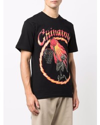 schwarzes bedrucktes T-Shirt mit einem Rundhalsausschnitt von Chinatown Market