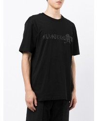 schwarzes bedrucktes T-Shirt mit einem Rundhalsausschnitt von Mastermind Japan