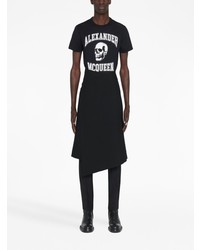 schwarzes bedrucktes T-Shirt mit einem Rundhalsausschnitt von Alexander McQueen