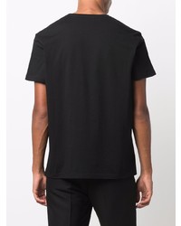 schwarzes bedrucktes T-Shirt mit einem Rundhalsausschnitt von Alexander McQueen