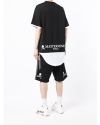 schwarzes bedrucktes T-Shirt mit einem Rundhalsausschnitt von Mastermind World