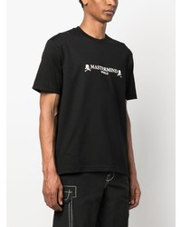 schwarzes bedrucktes T-Shirt mit einem Rundhalsausschnitt von Mastermind World