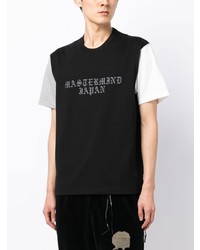 schwarzes bedrucktes T-Shirt mit einem Rundhalsausschnitt von Mastermind World