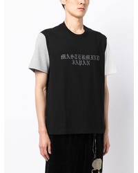 schwarzes bedrucktes T-Shirt mit einem Rundhalsausschnitt von Mastermind World