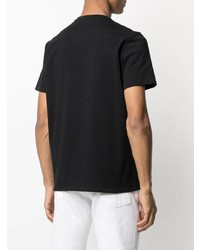 schwarzes bedrucktes T-Shirt mit einem Rundhalsausschnitt von Just Cavalli