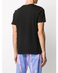 schwarzes bedrucktes T-Shirt mit einem Rundhalsausschnitt von Just Cavalli