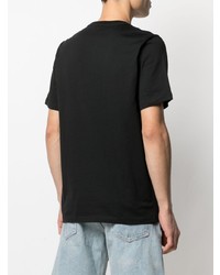 schwarzes bedrucktes T-Shirt mit einem Rundhalsausschnitt von Paul Smith