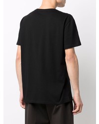 schwarzes bedrucktes T-Shirt mit einem Rundhalsausschnitt von Alexander McQueen