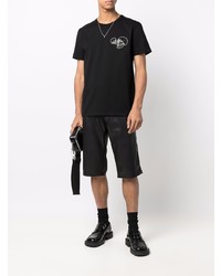 schwarzes bedrucktes T-Shirt mit einem Rundhalsausschnitt von Alexander McQueen