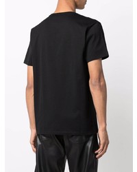 schwarzes bedrucktes T-Shirt mit einem Rundhalsausschnitt von Alexander McQueen