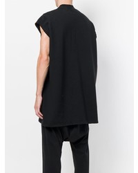 schwarzes bedrucktes T-Shirt mit einem Rundhalsausschnitt von Rick Owens DRKSHDW