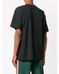 schwarzes bedrucktes T-Shirt mit einem Rundhalsausschnitt von MSGM