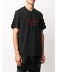 schwarzes bedrucktes T-Shirt mit einem Rundhalsausschnitt von MSGM