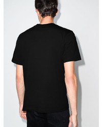 schwarzes bedrucktes T-Shirt mit einem Rundhalsausschnitt von Helmut Lang
