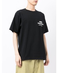 schwarzes bedrucktes T-Shirt mit einem Rundhalsausschnitt von A Bathing Ape