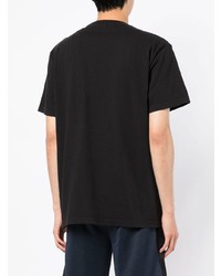 schwarzes bedrucktes T-Shirt mit einem Rundhalsausschnitt von Sporty & Rich