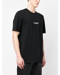 schwarzes bedrucktes T-Shirt mit einem Rundhalsausschnitt von MSGM