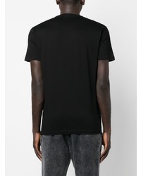 schwarzes bedrucktes T-Shirt mit einem Rundhalsausschnitt von DSQUARED2