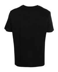 schwarzes bedrucktes T-Shirt mit einem Rundhalsausschnitt von EGONlab
