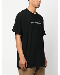 schwarzes bedrucktes T-Shirt mit einem Rundhalsausschnitt von Off-White