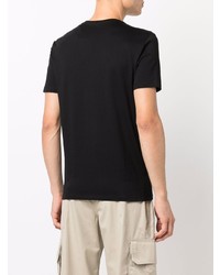 schwarzes bedrucktes T-Shirt mit einem Rundhalsausschnitt von Armani Exchange