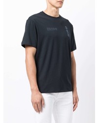 schwarzes bedrucktes T-Shirt mit einem Rundhalsausschnitt von Armani Exchange