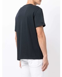 schwarzes bedrucktes T-Shirt mit einem Rundhalsausschnitt von Armani Exchange