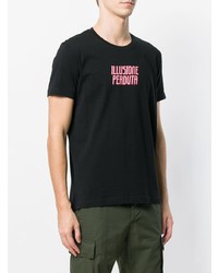 schwarzes bedrucktes T-Shirt mit einem Rundhalsausschnitt von Aspesi