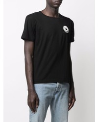 schwarzes bedrucktes T-Shirt mit einem Rundhalsausschnitt von 10 CORSO COMO