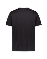schwarzes bedrucktes T-Shirt mit einem Rundhalsausschnitt von Mostly Heard Rarely Seen 8-Bit