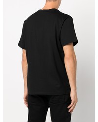 schwarzes bedrucktes T-Shirt mit einem Rundhalsausschnitt von MCM