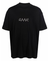 schwarzes bedrucktes T-Shirt mit einem Rundhalsausschnitt von Song For The Mute