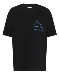 schwarzes bedrucktes T-Shirt mit einem Rundhalsausschnitt von Song For The Mute