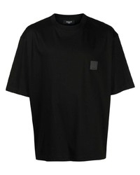 schwarzes bedrucktes T-Shirt mit einem Rundhalsausschnitt von SONGZIO